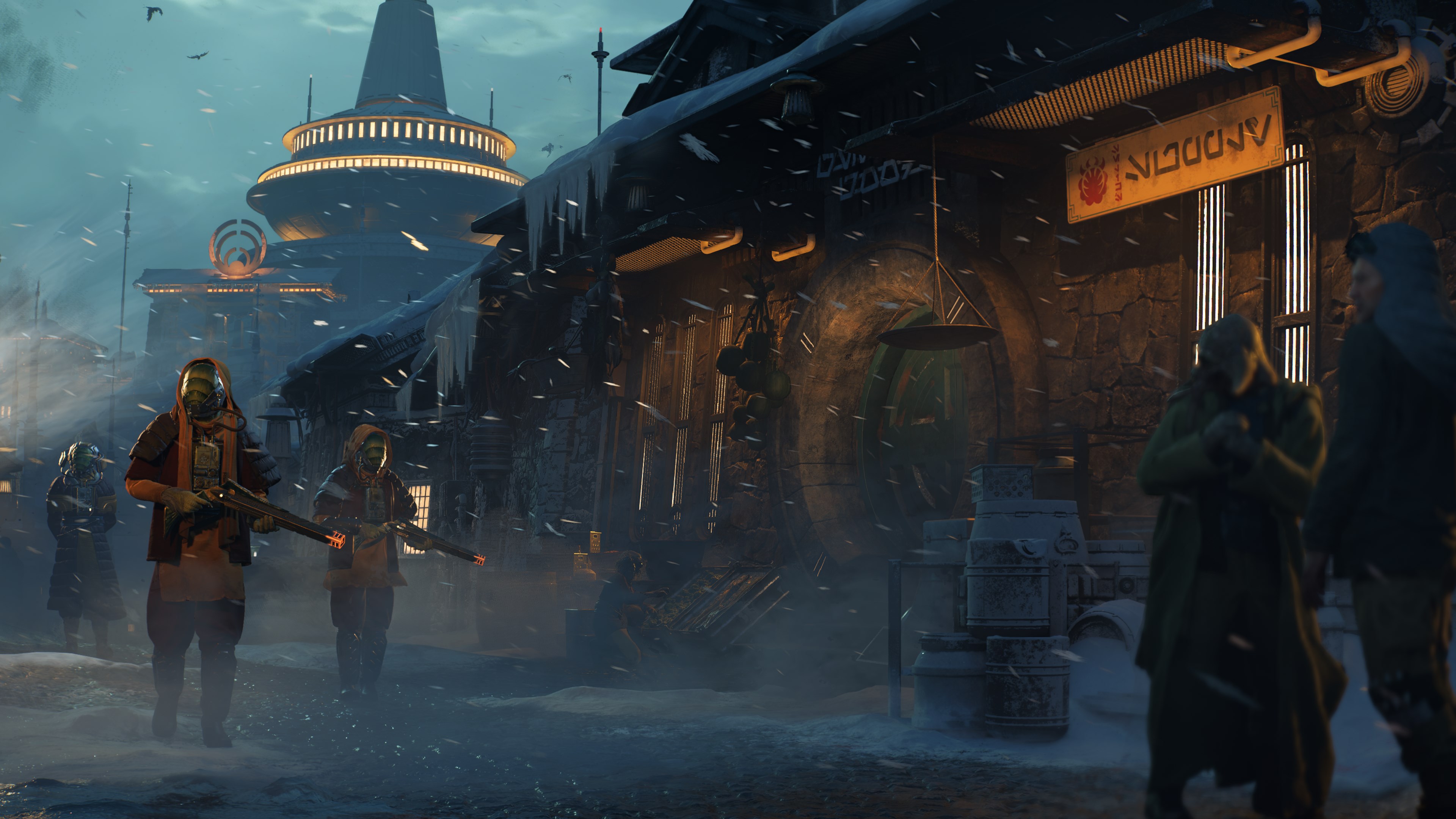 Star Wars Outlaws screenshot showing a snowy planet